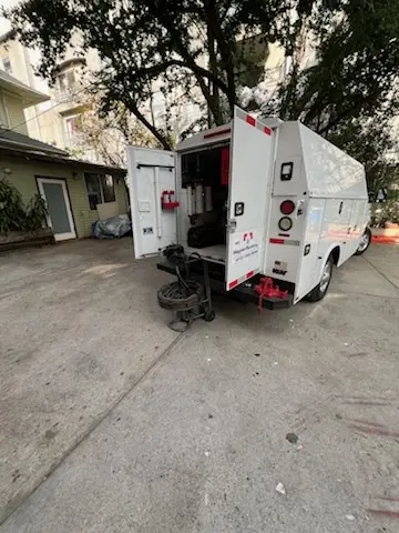 Magnet Plumbing service vehicle on-site for Faucet Repair in Calusa